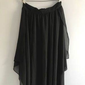 Zara Waterfall Sheer Maxi Skirt